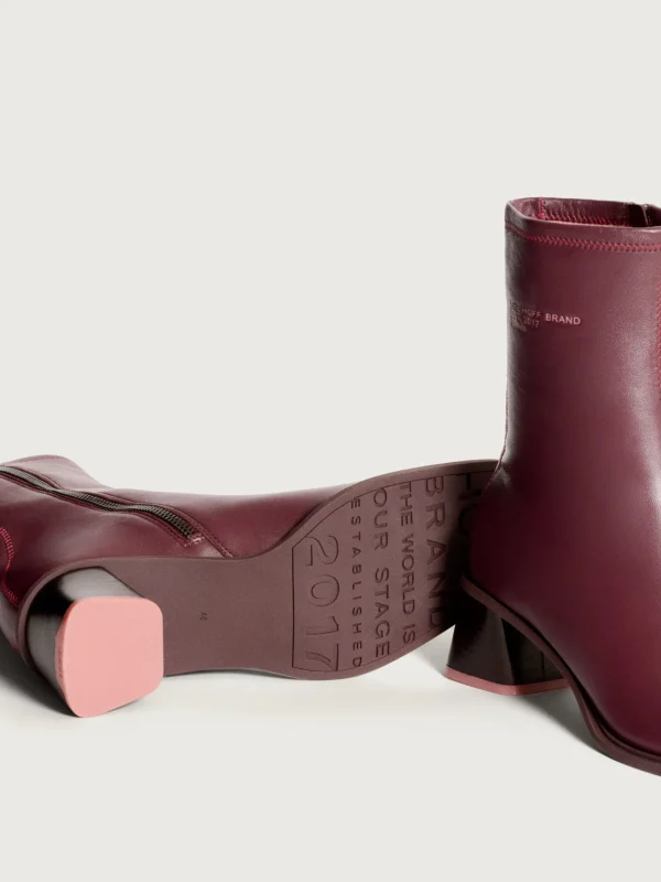 HOFF Boots and ankle boots>DATE BURGUNDY HEELED ANKLE BOOT