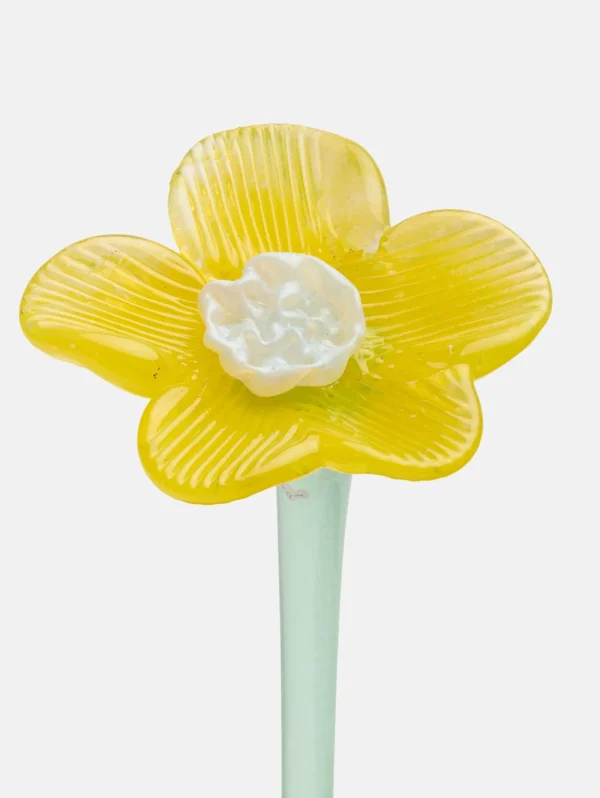 HOFF Deco | Deco>MOUTHBLOWN CRYSTAL FLOWER YELLOW