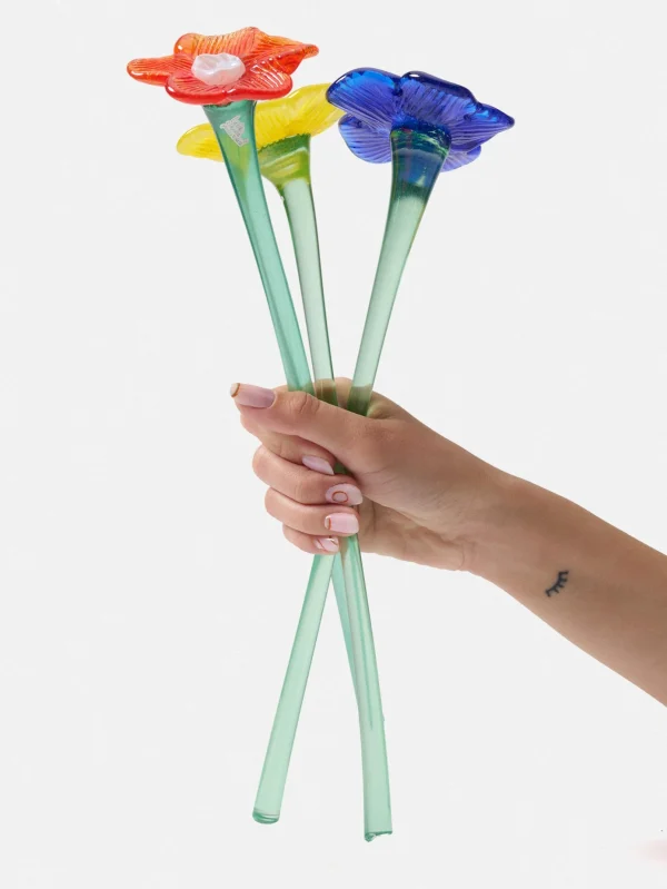HOFF Deco | Deco>MOUTHBLOWN CRYSTAL FLOWER BLUE