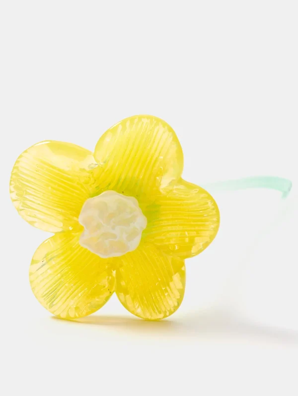 HOFF Deco | Deco>MOUTHBLOWN CRYSTAL FLOWER YELLOW