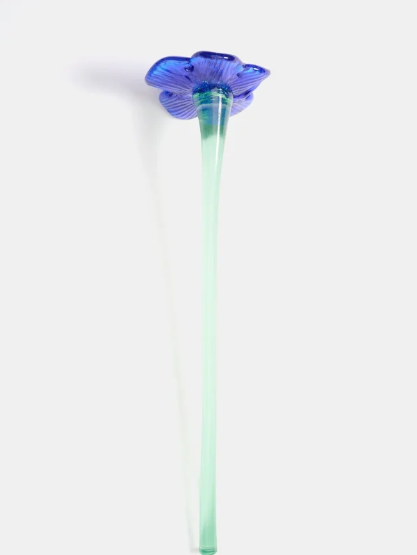 HOFF Deco | Deco>MOUTHBLOWN CRYSTAL FLOWER BLUE
