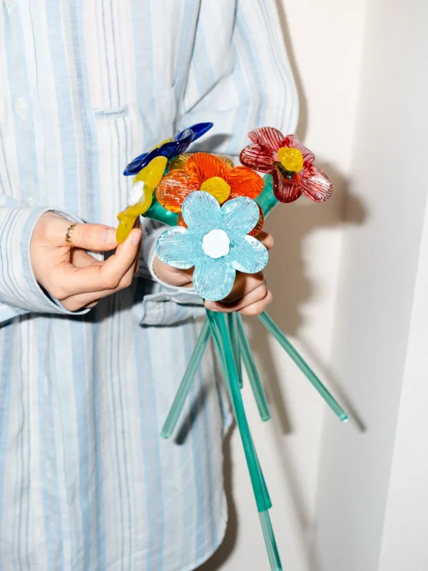HOFF Deco | Deco>MOUTHBLOWN CRYSTAL FLOWER BLUE